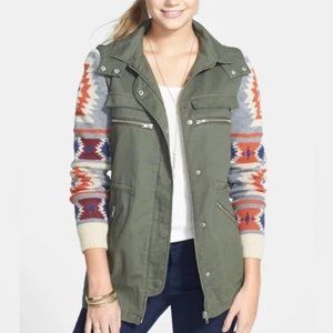 Thread & Supply Aztec Sweater Sleeve Jacket with Hoodie